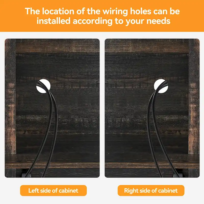 Farmhouse Wine Cabinet Kitchen Buffet with Wine Rack - 15.7D x 47.2W x 69.6H