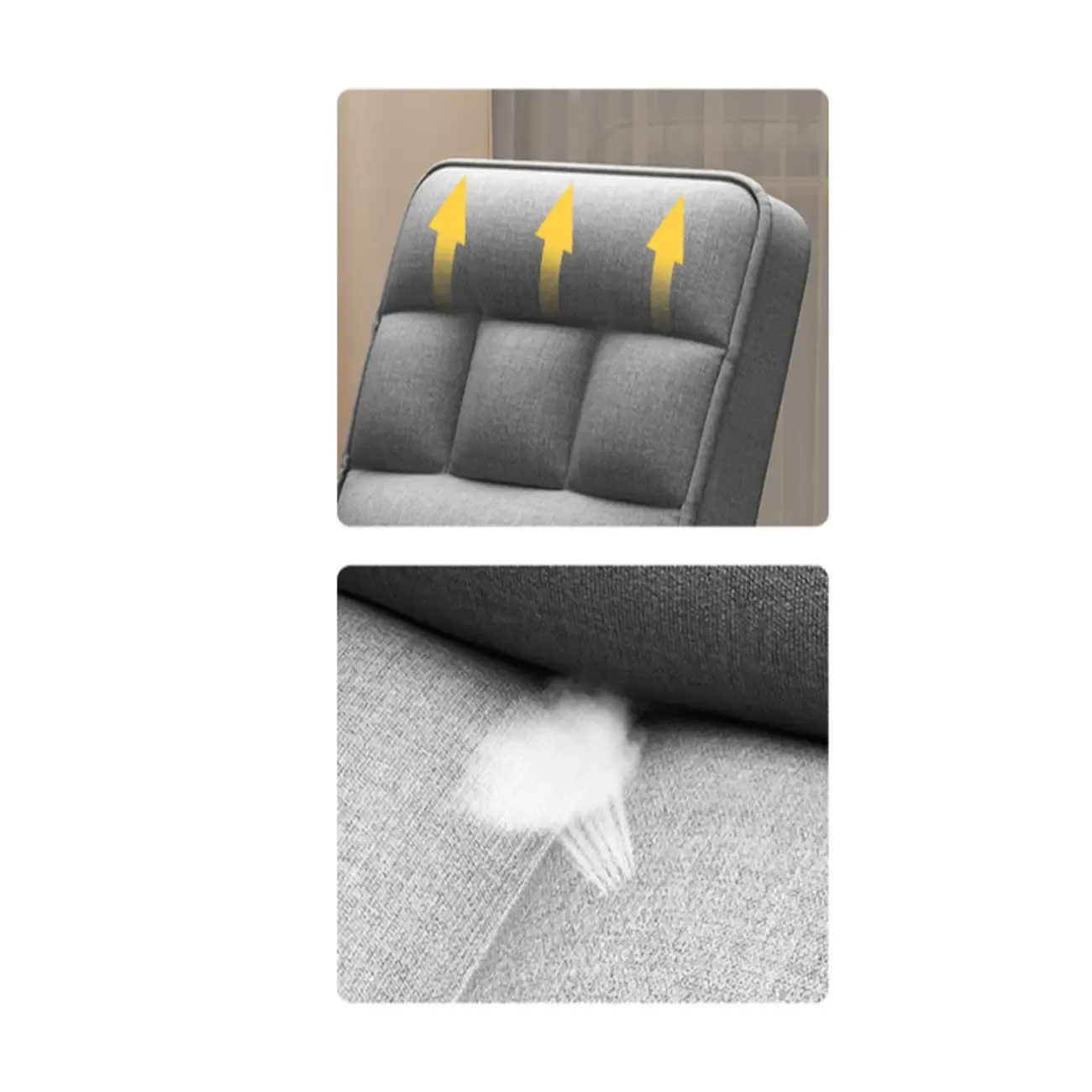 Modern Grey Upholstered 4-Leg Office Chair