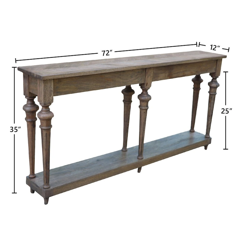 Arin 72-inch Traditional Turned Leg Console Table, Mango Hardwood