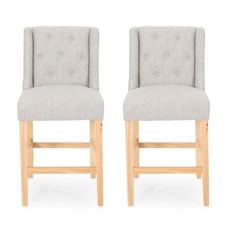 Landria Button-tufted Wingback Counter Stools (Set of 2) by