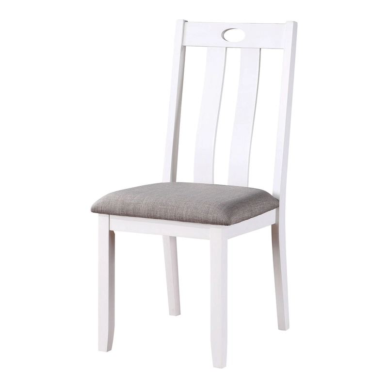 Badia Transitional White 5-Piece Square Dining Table Set by Furniture of America