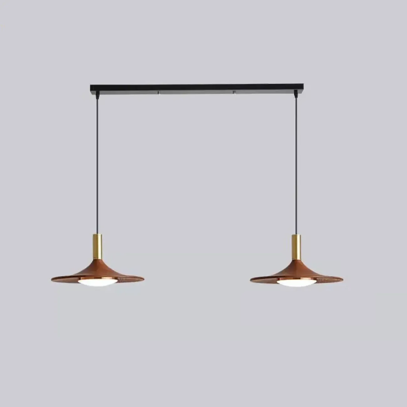 Modern Metal Walnut Acrylic Geometric Pendant Light