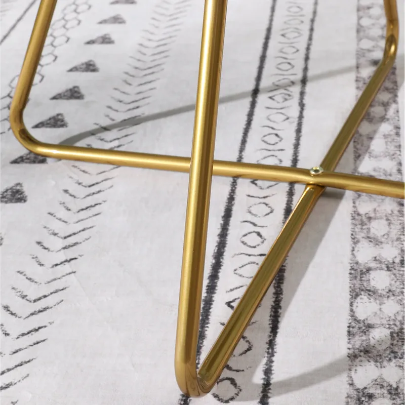 28 Polyester Upholstered Accent Chair with Gold Base