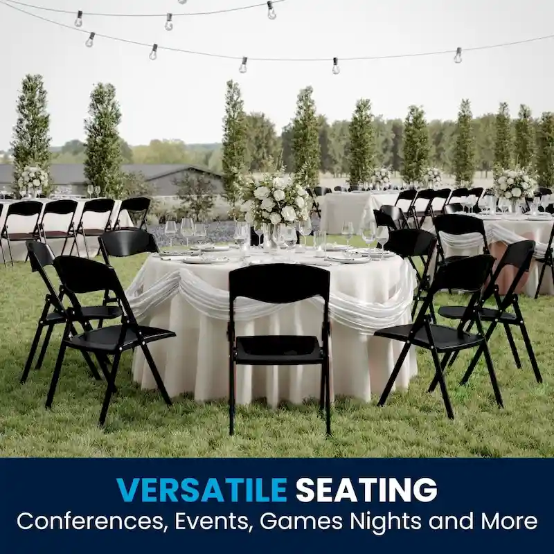 2 Pack 500 lb. Capacity Heavy Duty Plastic Folding Chair