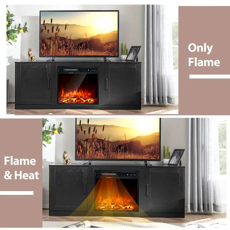 Costway 58 Fireplace TV Stand Entertainment Console W/ 18 Electric