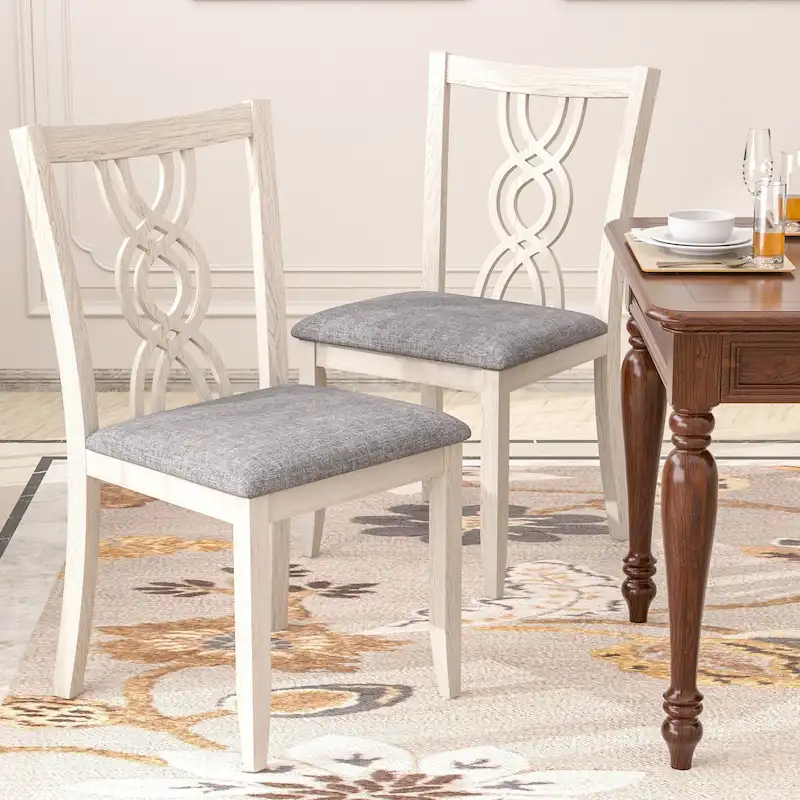 VECELO Solid Wood Dining Chairs Set of 2/4/6, Kitchen Side Chair