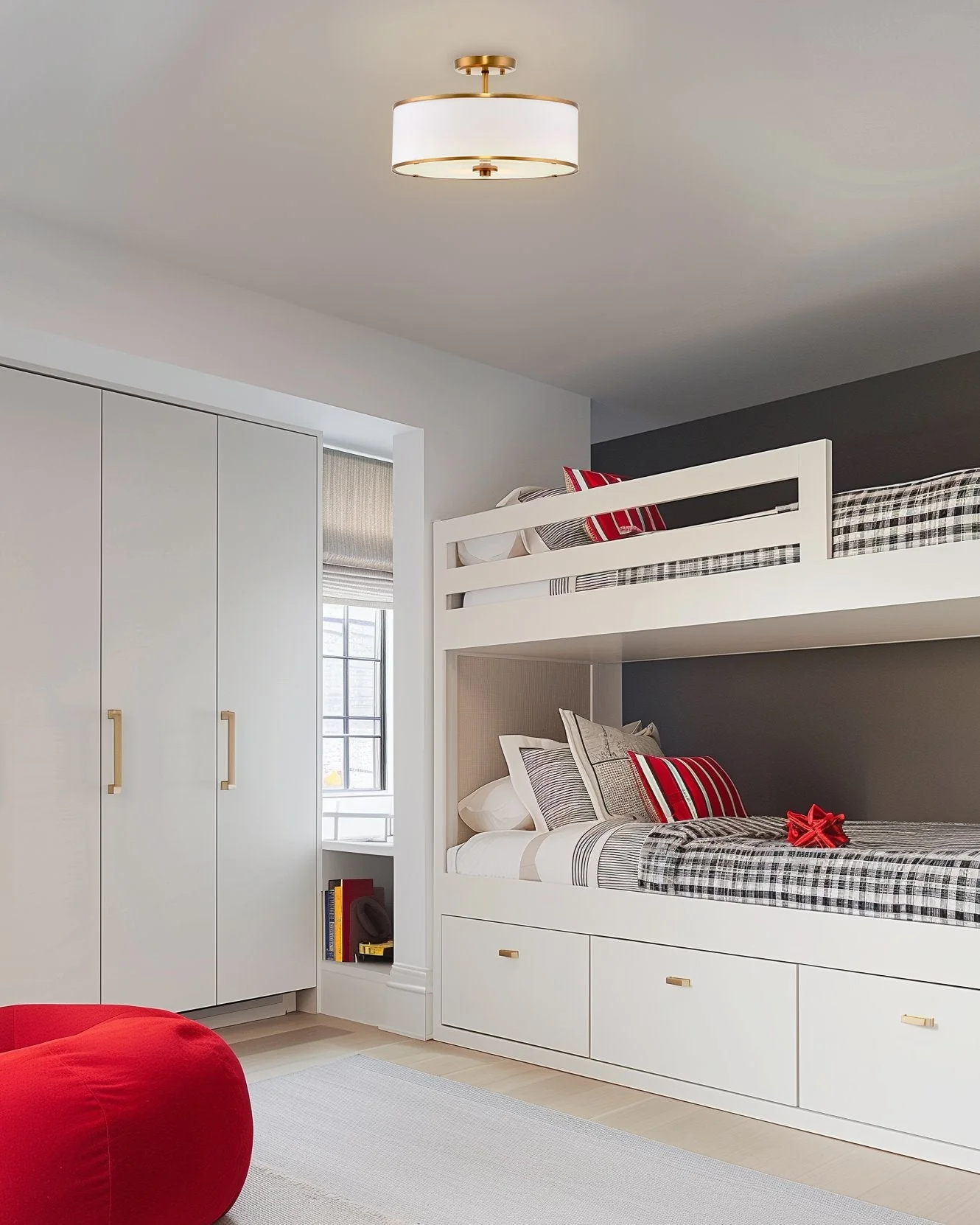 Chloe 15 Retro Modern 3-Light Semi-Flush Mount Ceiling Light