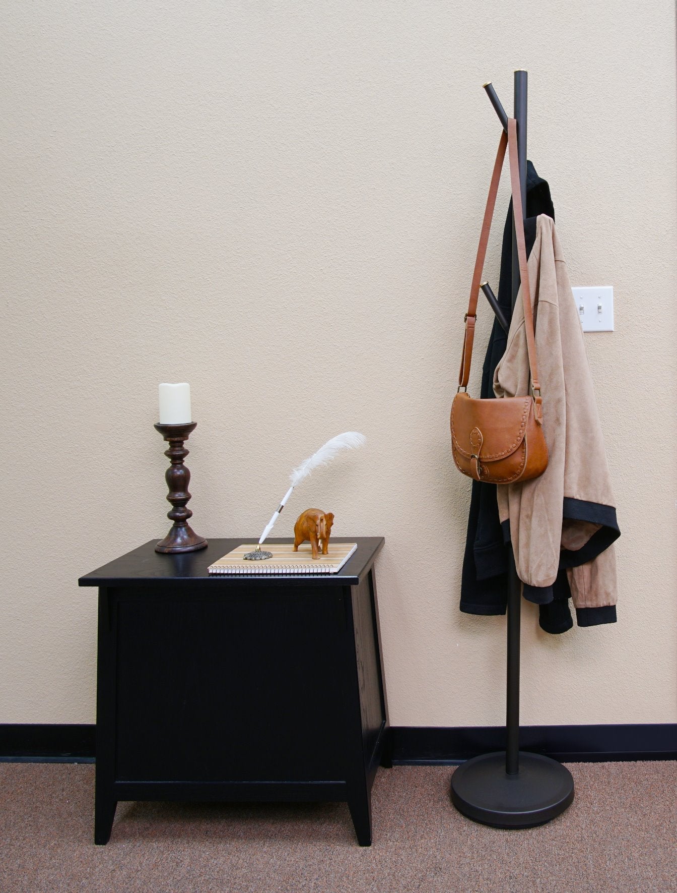 Addison 68 Modern 6 Hook Free Standing Metal Coat Rack, Oil-Rubbed Bronze