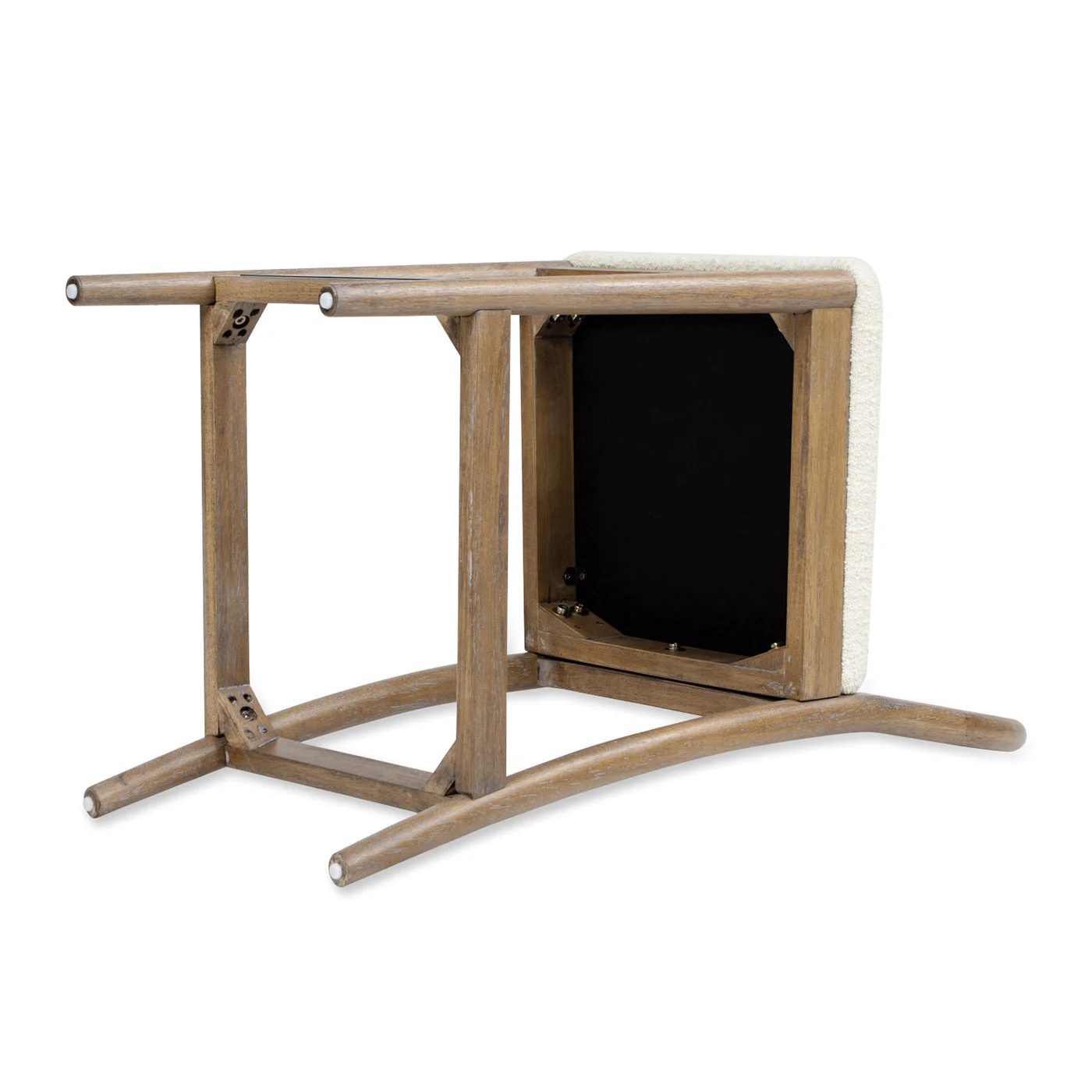 Leon 27' Arched Back Wood & Upholstered Counter Stool, Set of 2