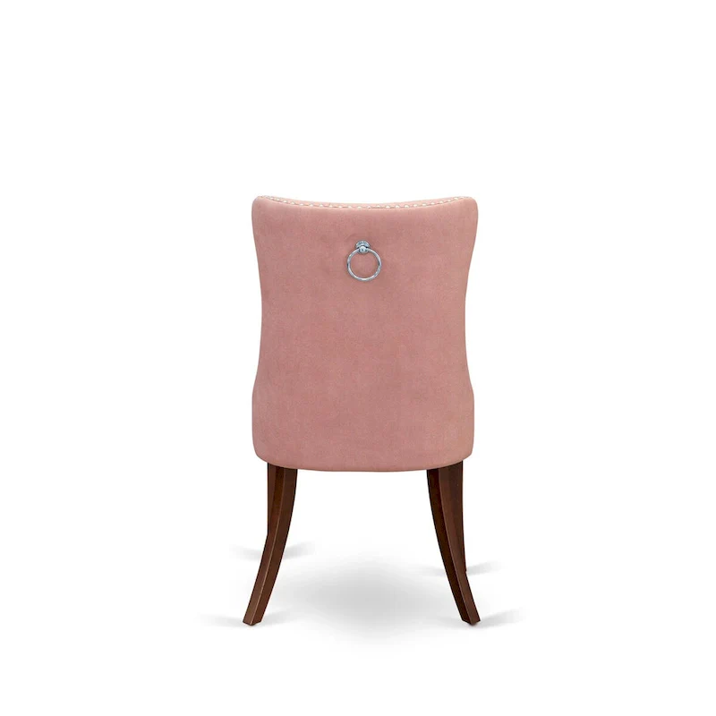 East West Furniture Dining Room Set Consists of a Rectangle Kitchen Table and Upholstered Chairs, Mahogany (Pieces Options)