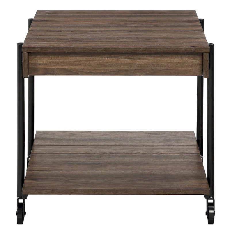 Farmhouse Steel 2-Piece Coffee Table Set with Shelf