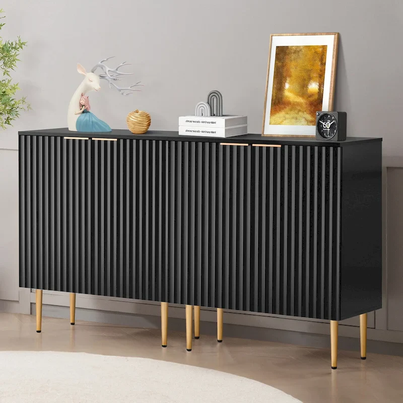 Sideboard Buffet Cabinet Set of 2 with Adjustable Shelves -