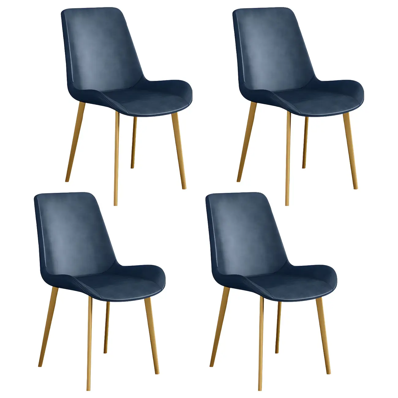Sloped Armless Leather Upholstered Parsons Dining Chair