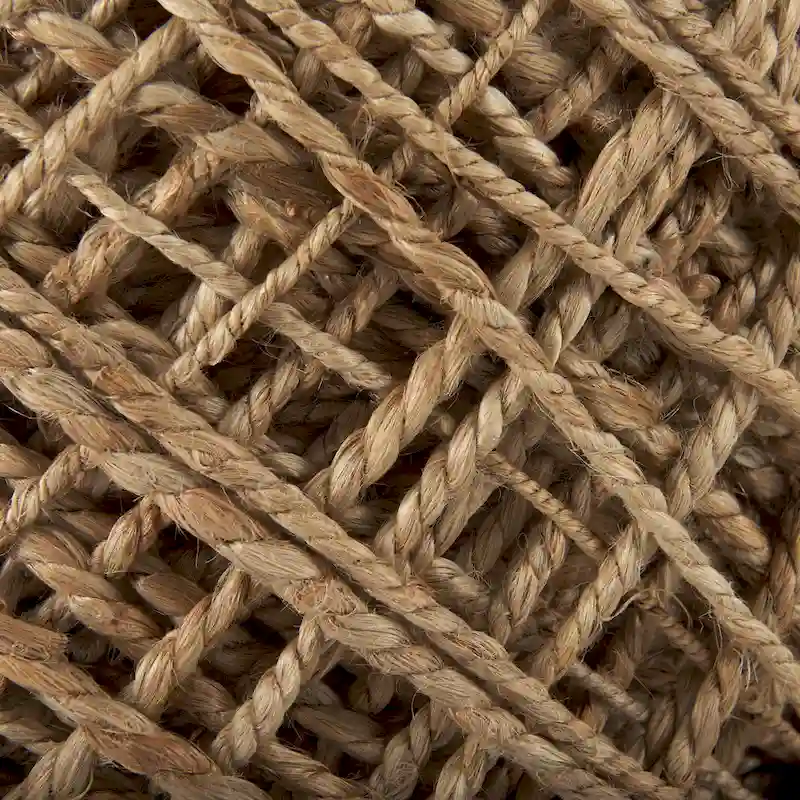 Mercana Allium Brown Woven Wool Round Pouf