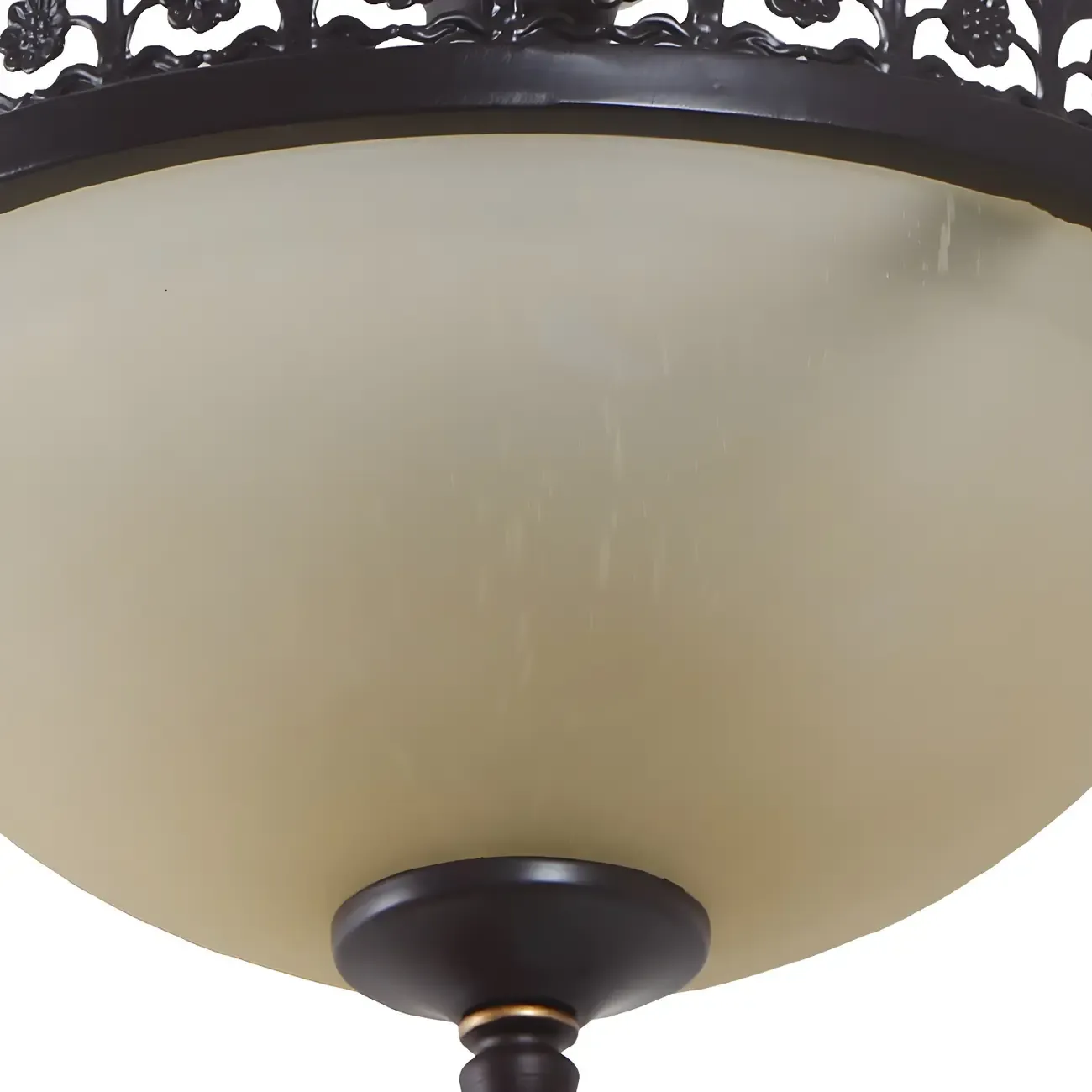 Traditional Black Round Frosted Glass Chandelier