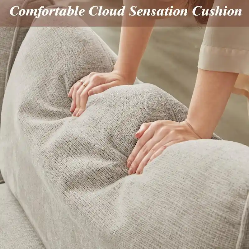 80 Modern Chenille Linen Loveseat Sofa for Living Room