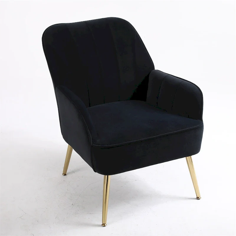 Modern Mid Century Chair Velvet Sherpa Armchair