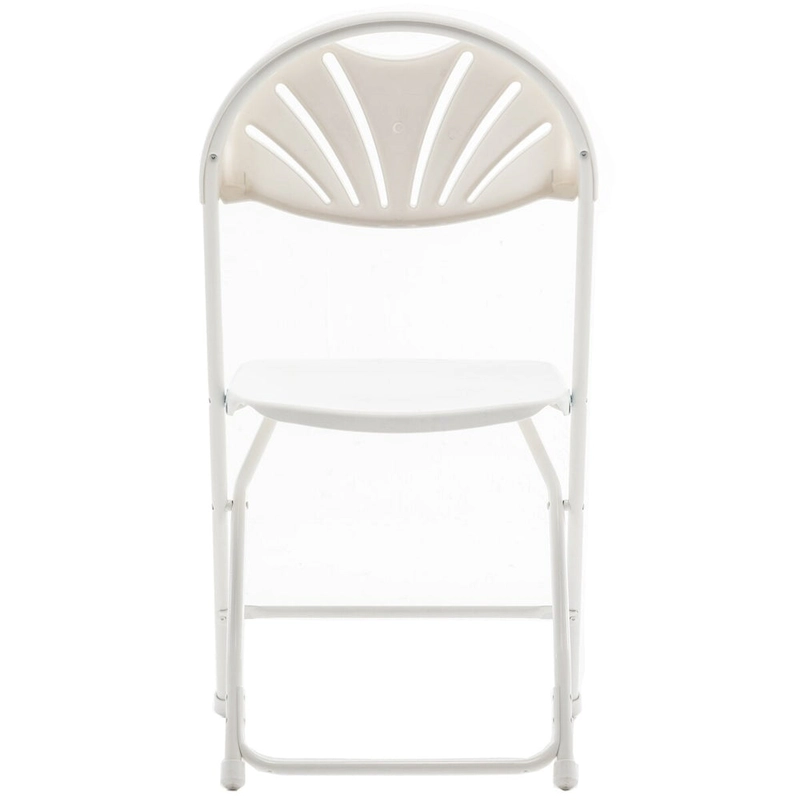 BTEXPERT White Plastic Folding Chair Steel Frame Commercial High Capacity Event Chair Lightweight Wedding Party Set of 2