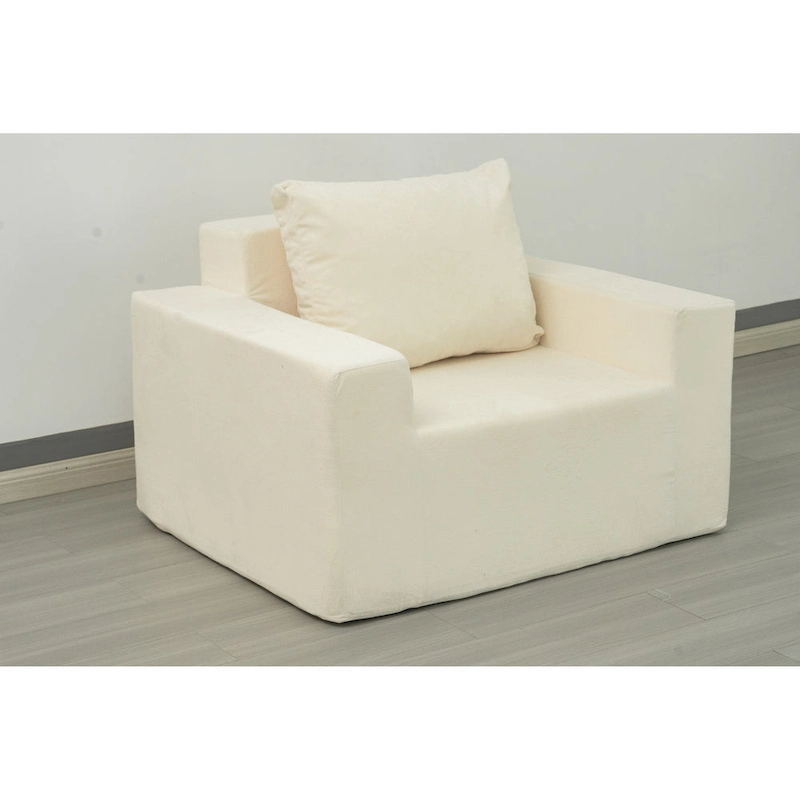 Ameican White Oak Modern 40.2 Accent Chair with Pillow