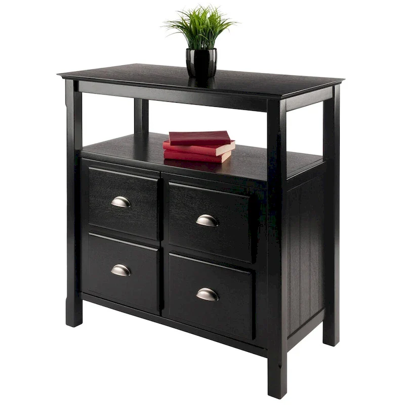 Buffet Cabinet, Black - 36 x 18.03 x 35.98 inches - 36 x 18.03 x 35.98 inches