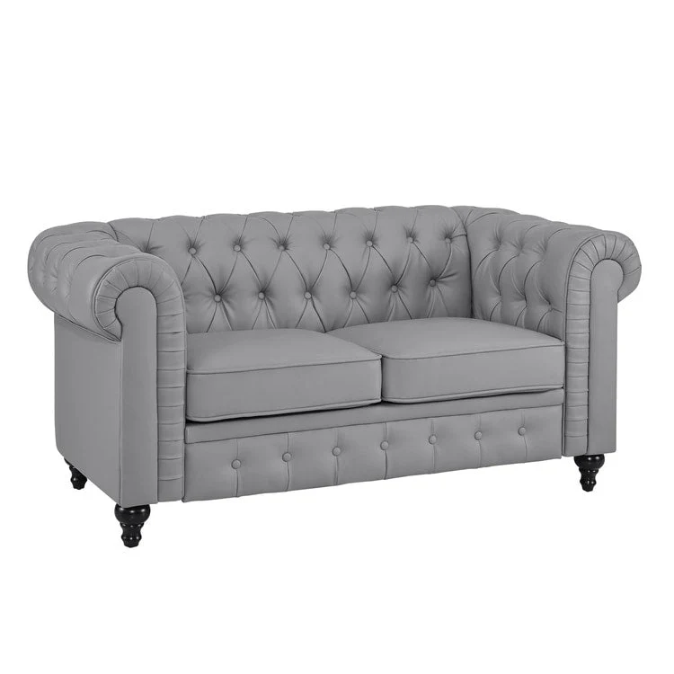 Emery Chesterfield Loveseat, Luxurious Comfort for Cozy Living Rooms, Mid-Century Modern couch, Elegance & Serenity