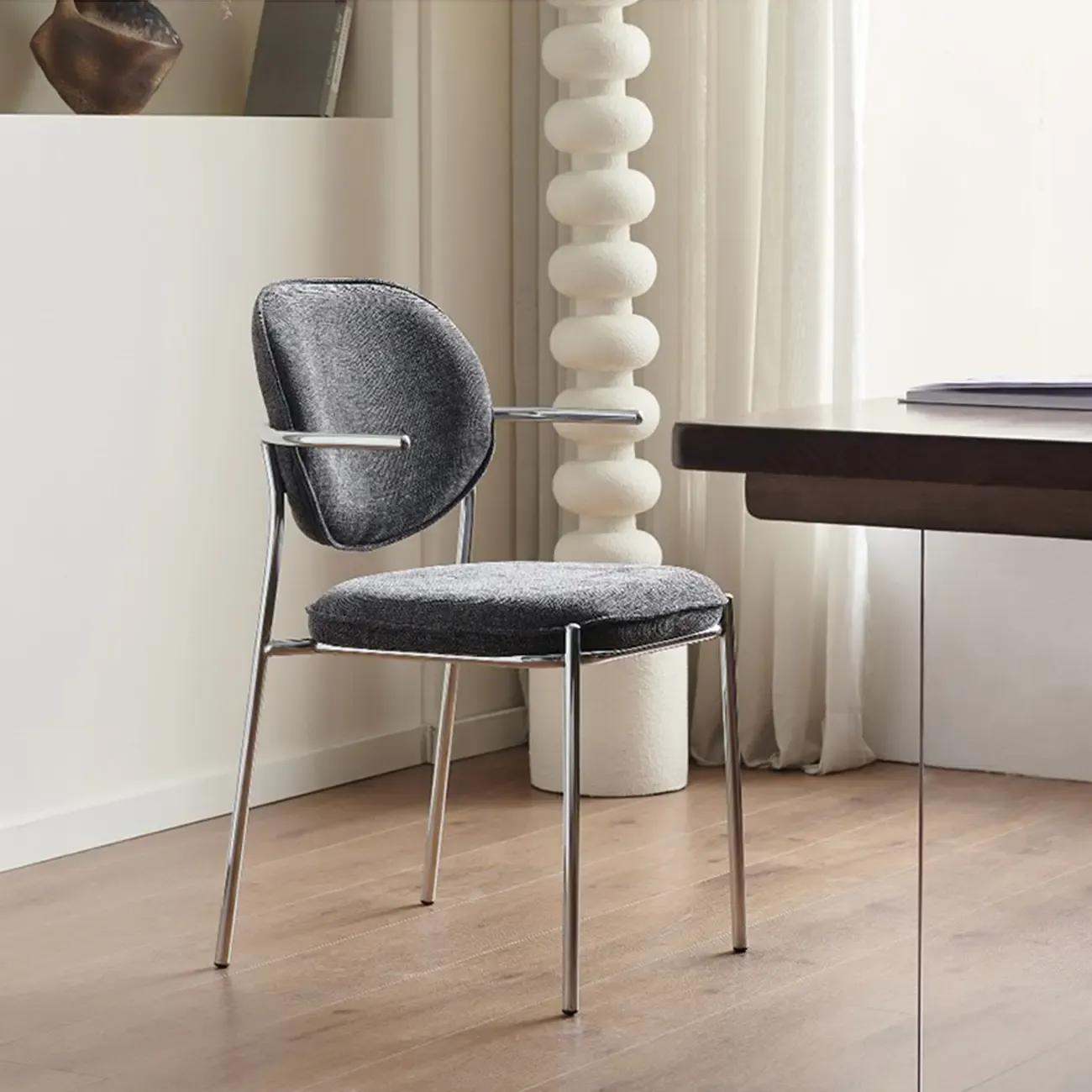 Minimalist Upholstered Armless Fabric Dining Chairs