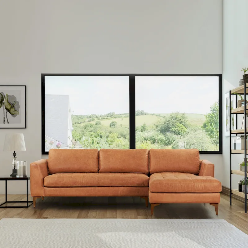 Poly & Bark Calle 114 Right-Facing Sectional - Full Grain Genuine Italian Leather