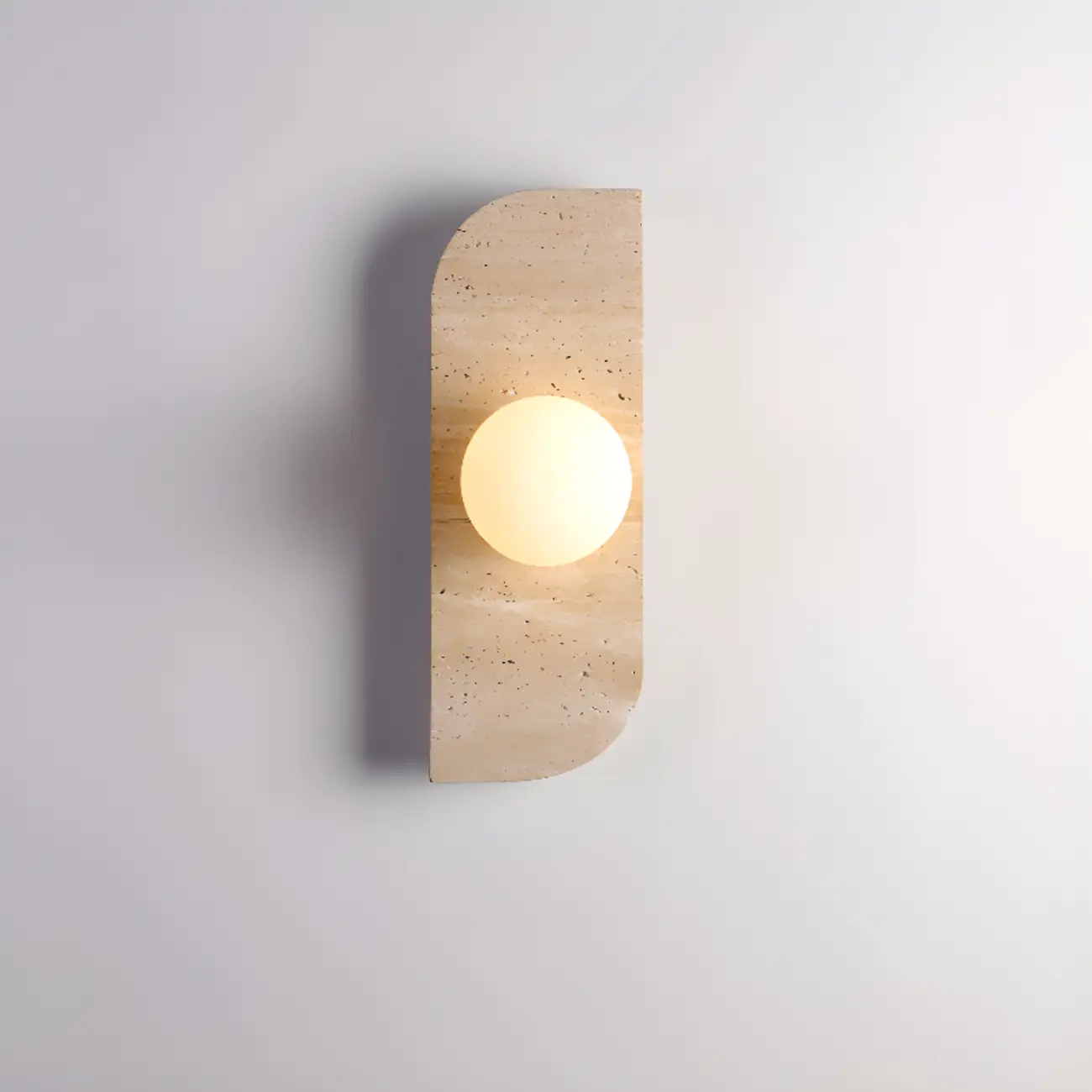 Modern Beige Stone Glass Globe Ambient Wall Sconce