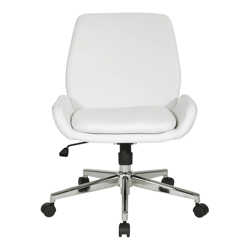 Office Chair with Faux Leather and Chrome Finish Base