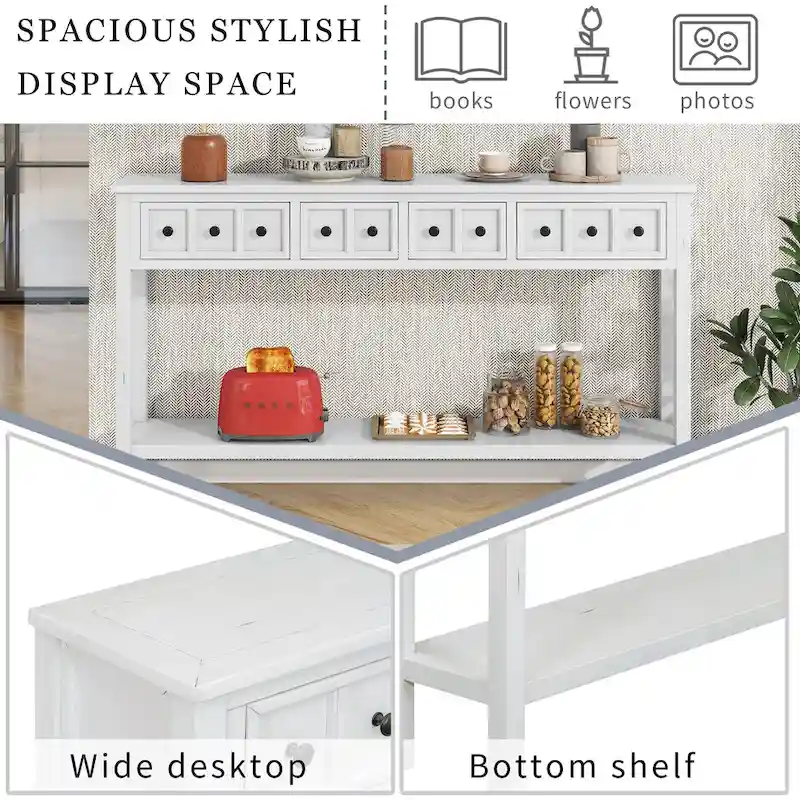 4-Drawer Entryway Console Table