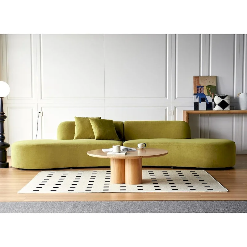 132.3 inch Large Half Moon Curved Sectional Sofa