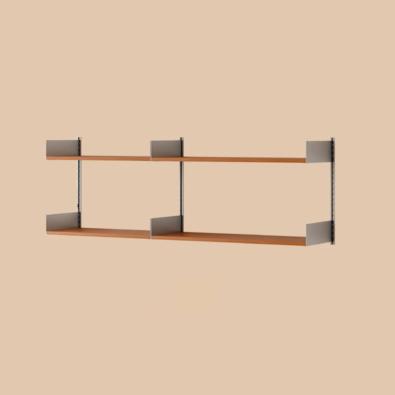 Contemporary Alloy Wall Mounted Open Back Bookcase