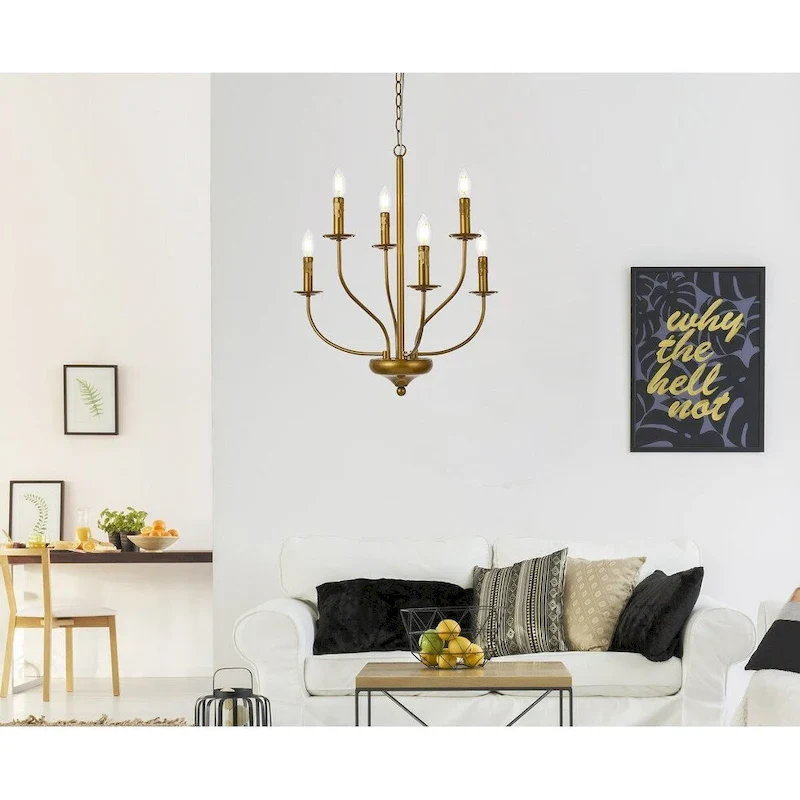 Wylda 6 Light Pendant in black - 24 Inch