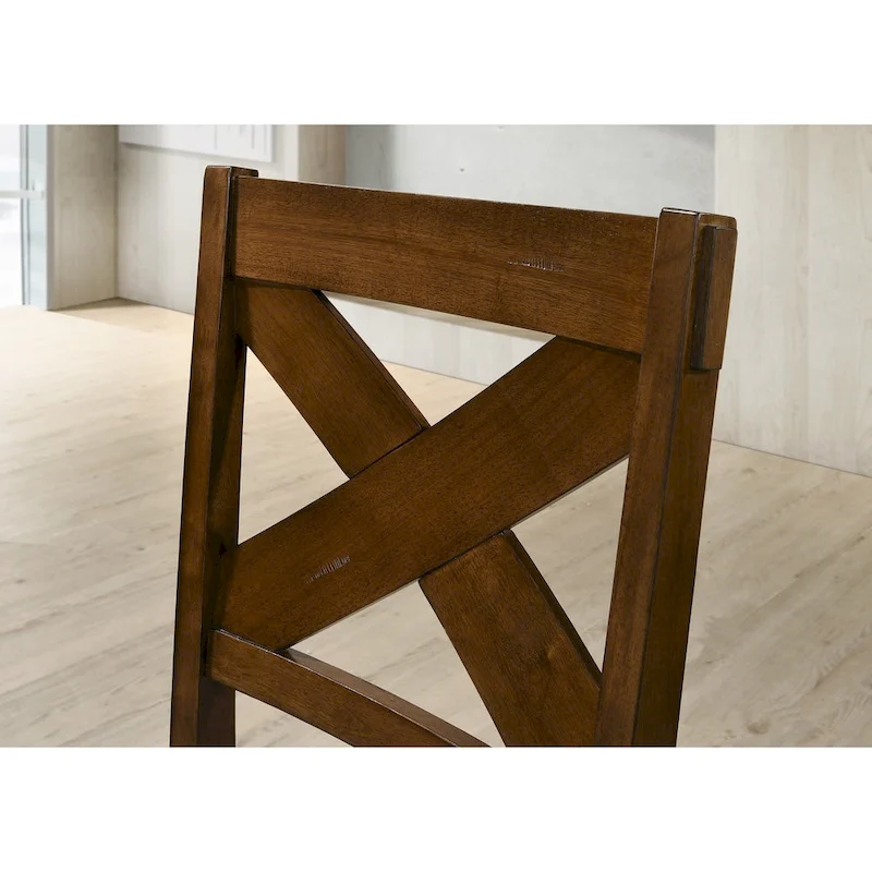 Roundhill Furniture Karven Solid Wood Dining Chairs (Set of 2)