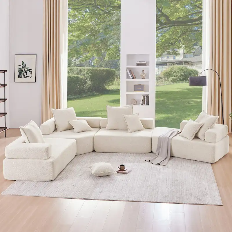 DIY Customization Boucle Upholstered Modular Sectional Sofa