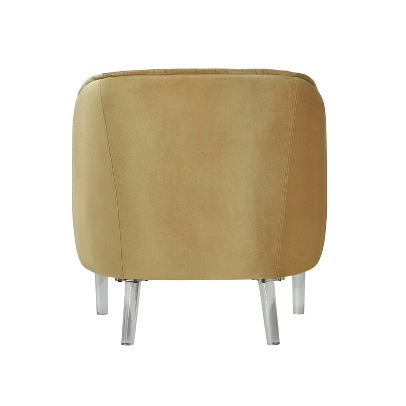 Vianne Velvet Curved Back Acrylic Leg Accent Chair by iNSPIRE Q Bold