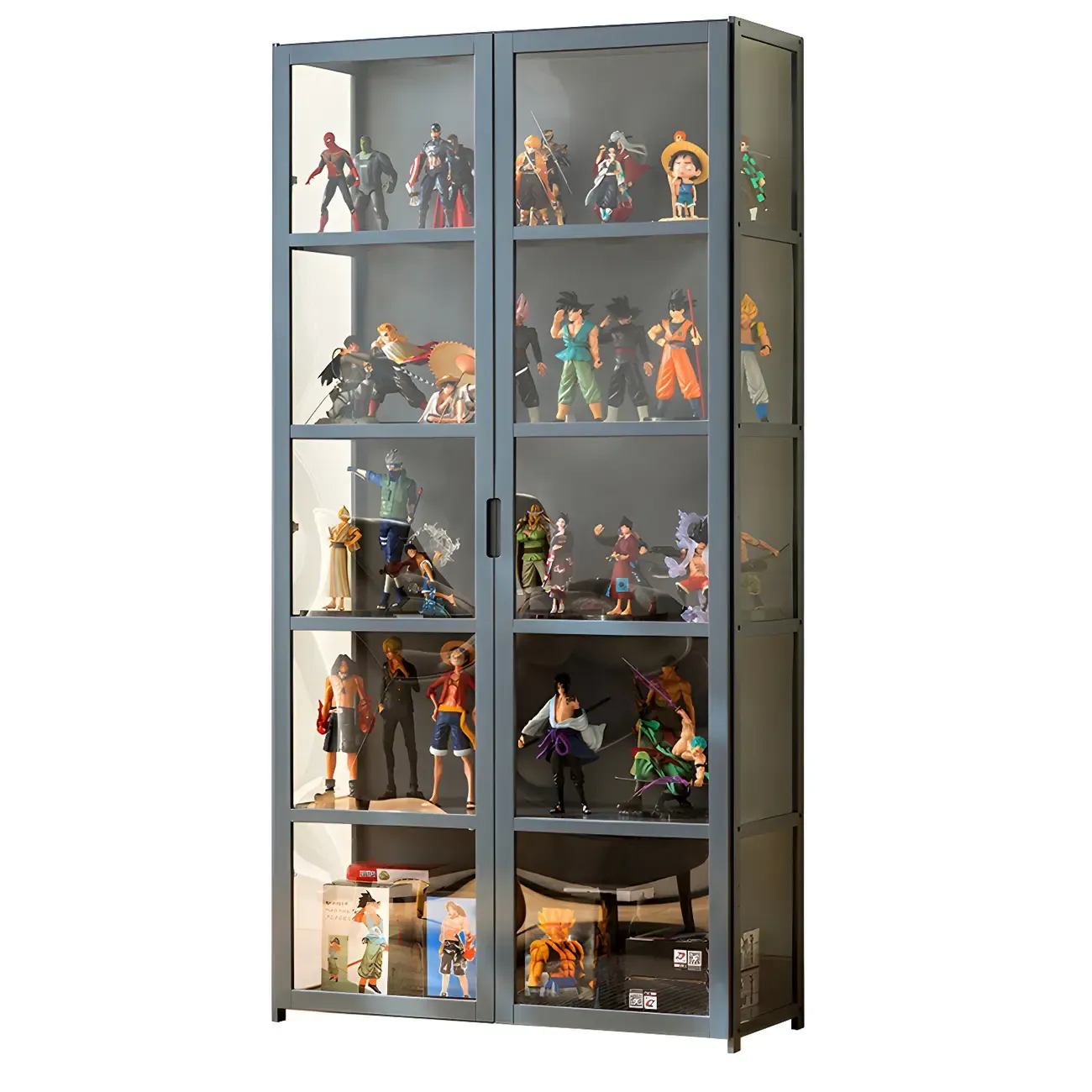 Modern Natural Bamboo Acrylic Standard  Display Cabinet