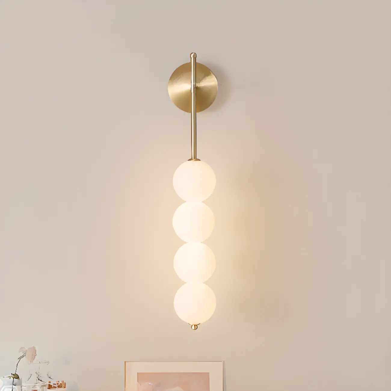 Modern Metal Acrylic Ball 4-Light Wall Sconce
