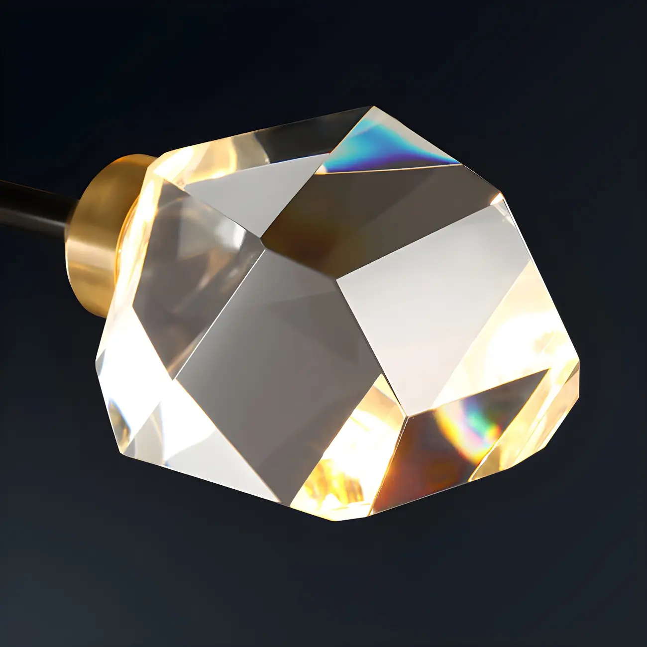 Modern Crystal Brass Sputnik Chandeliers in Black-Gold