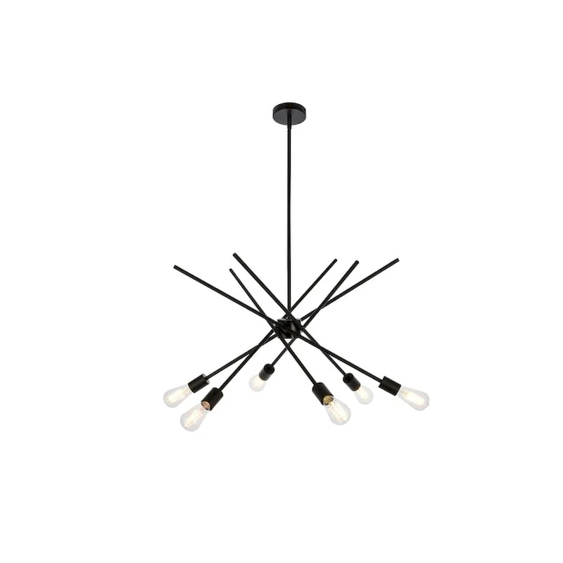 Axel 6 Light Pendant in black - 32 Inch