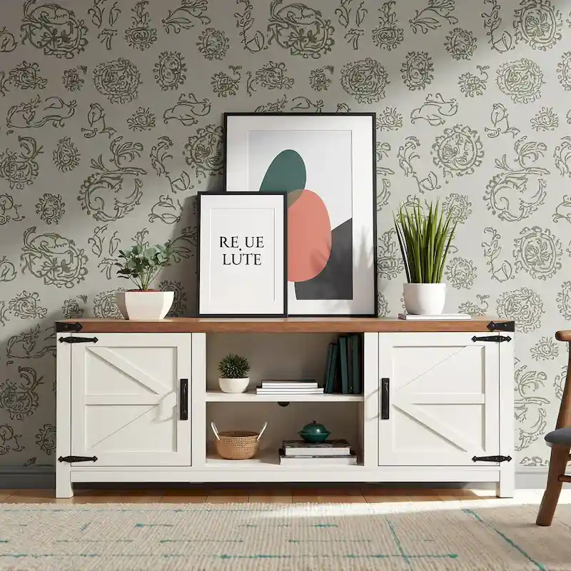 Farmhouse TV Stand, Television Console Table, Entertainment Center