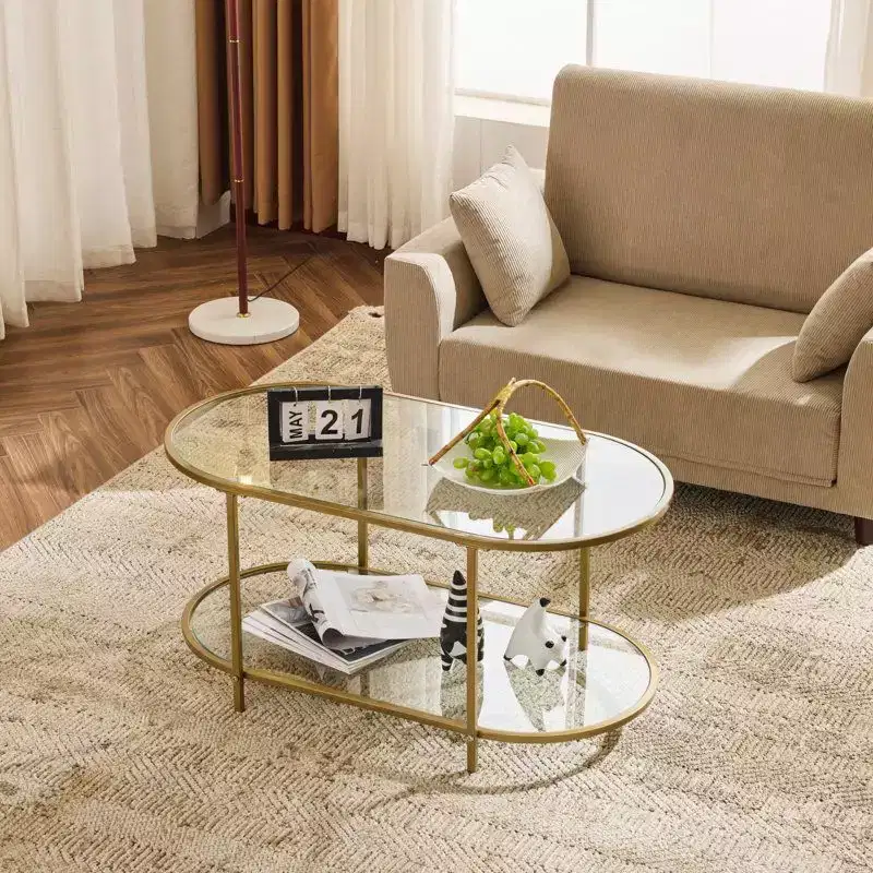 Karl Home Oval Glass Coffee Table