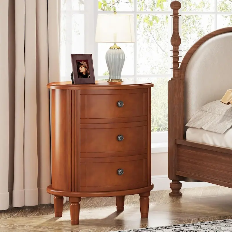 Fully Assembled Nightstand with 3 Drawers