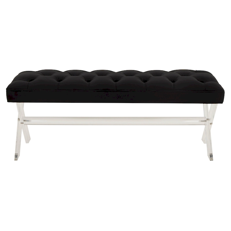 SAFAVIEH Couture Ketevan Tufted Acrylic Bench - 48 In W x 18 In D x 18 In H - 48Wx18Dx18H