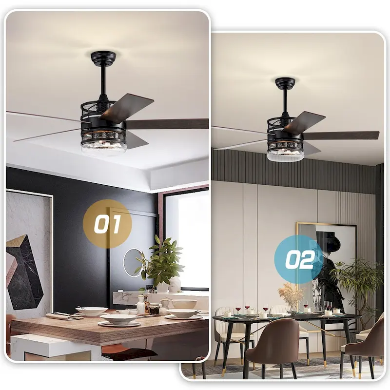 52-inch 5-blade Lighted Ceiling Fan