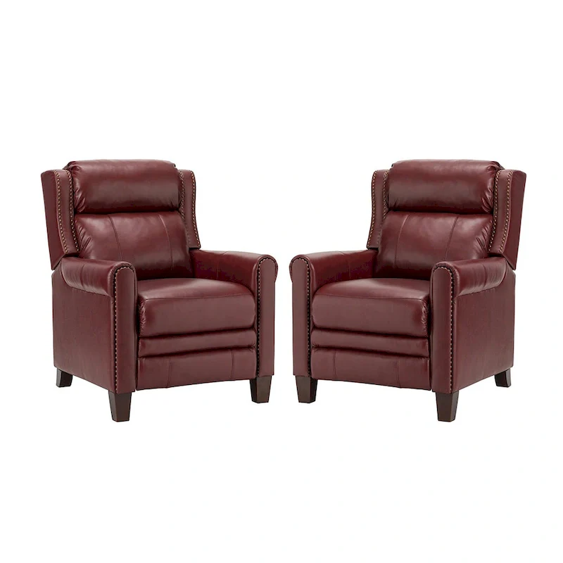 Felisa 32.48 Wide Genuine Leather Manual Recline Set of 2