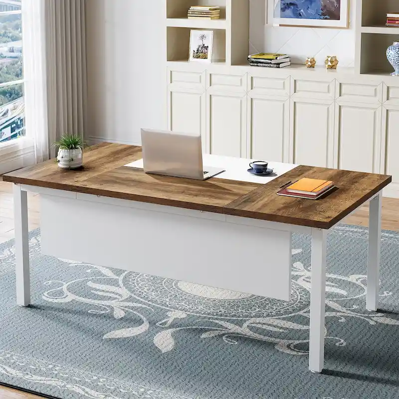 L-shaped Executive Computer Desk and al File Cabinet,63-inch Home Office Desk , ,Credenza Desk Set