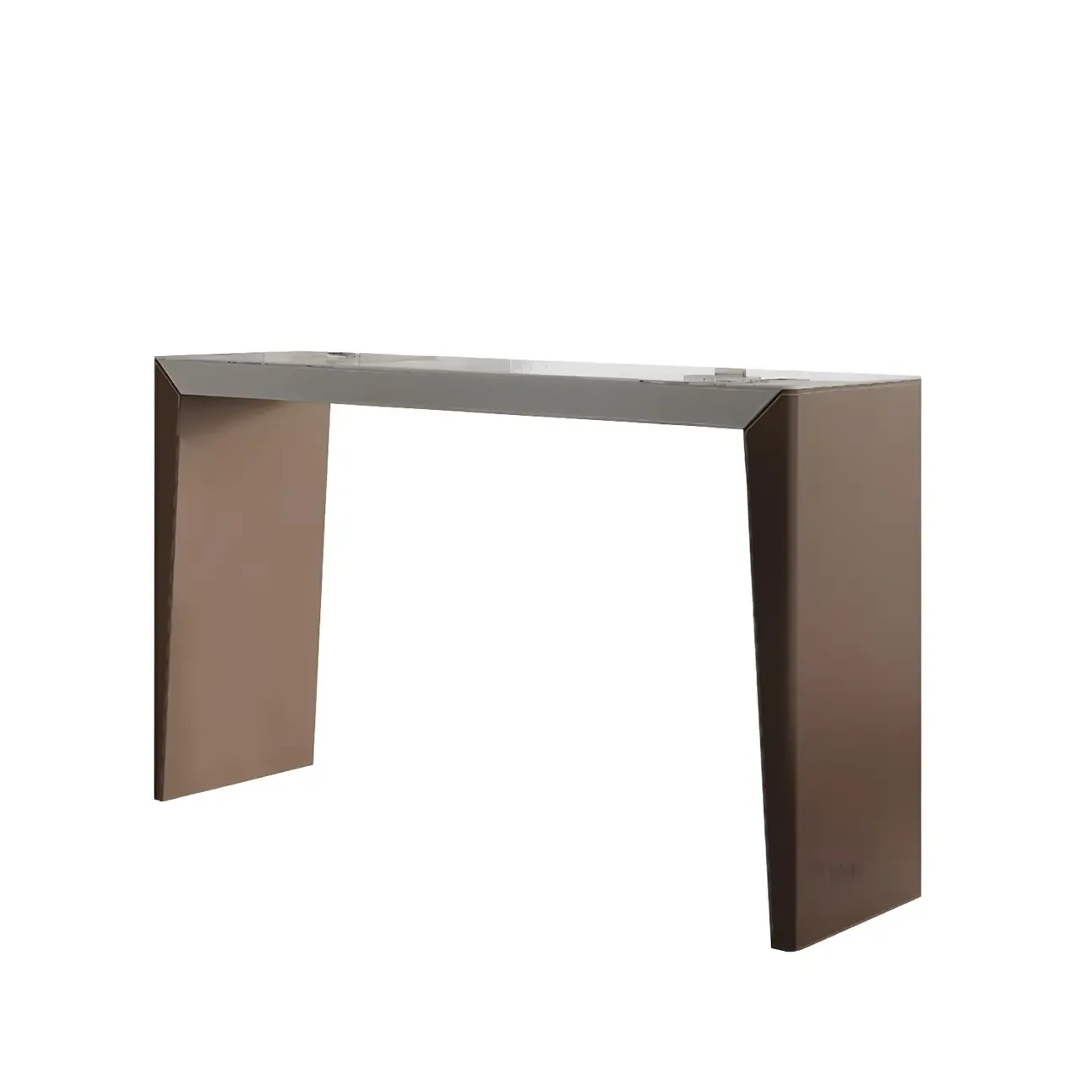 Stylish White Brown Stone Leather-Covered Leg Bar Tables
