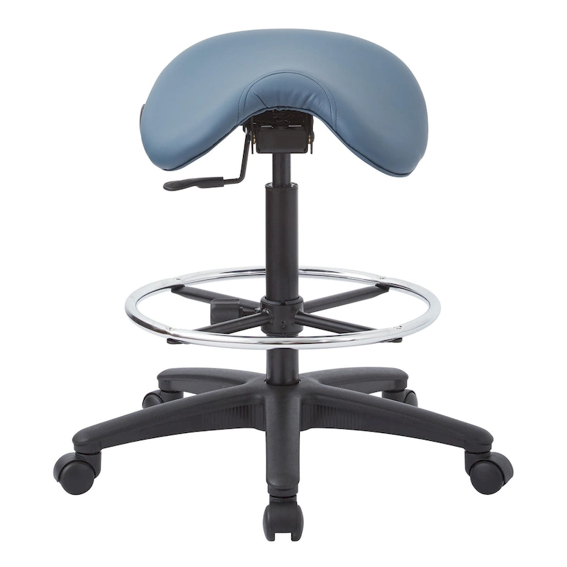 Backless Stool with Height-adjustable Saddle Seat
