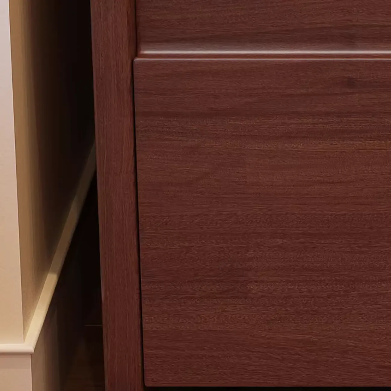 Classic Wooden Nut-Brown Nightstand with Drawer & Shelf